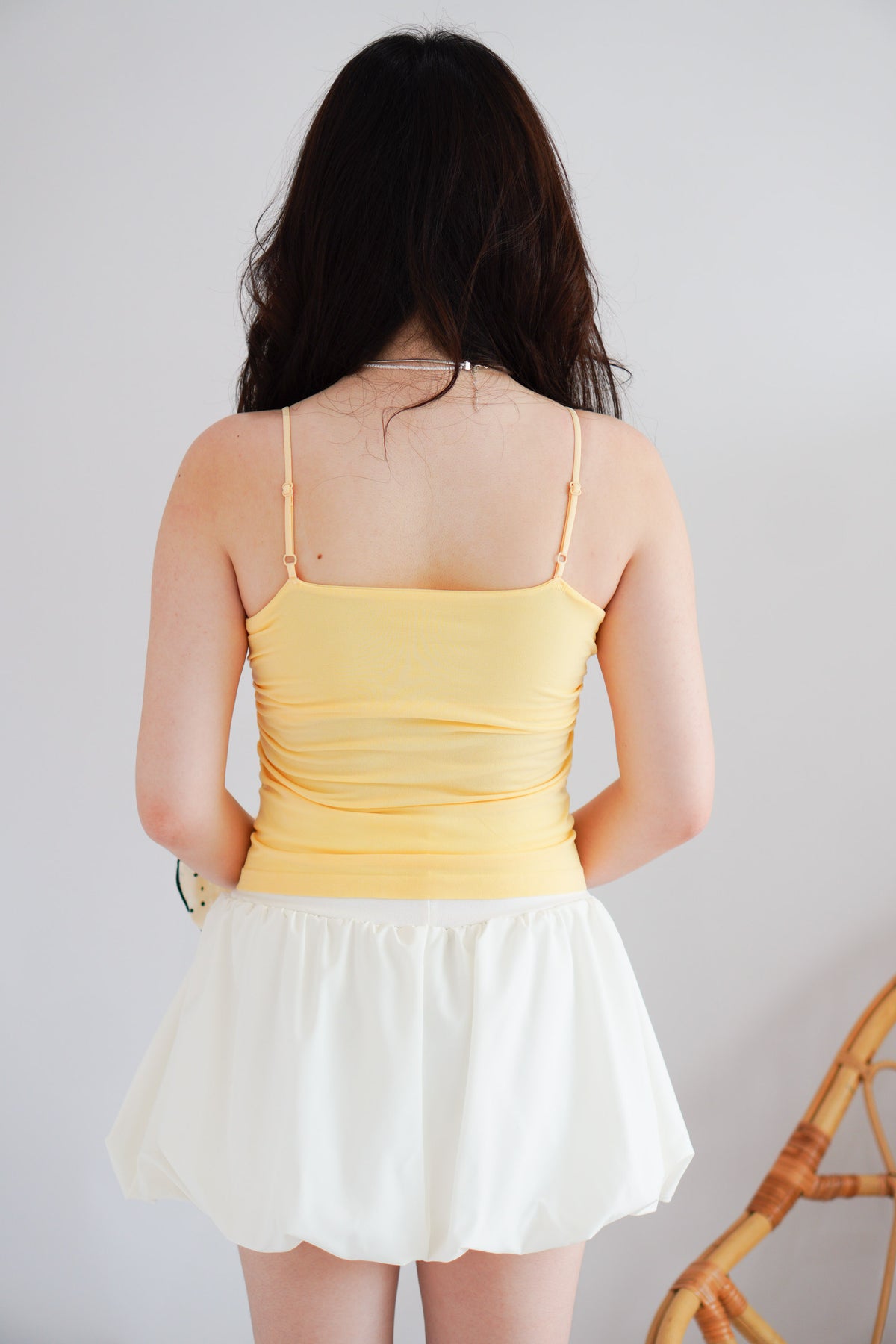 Moki Basic Padded Camisole Top in Yellow