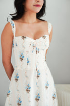 Noevia Floral Lace Maxi A-Line Dress in Cream