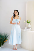 Chantelle Corset Maxi A-Line Dress in Light Blue