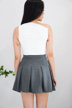 Amy Layered Pleated Skirt in Grey