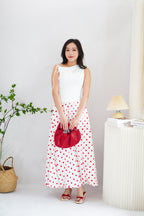 (BACKORDER) Fina Polkadot Skirt in Red and White