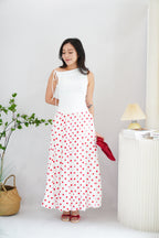 (BACKORDER) Fina Polkadot Skirt in Red and White