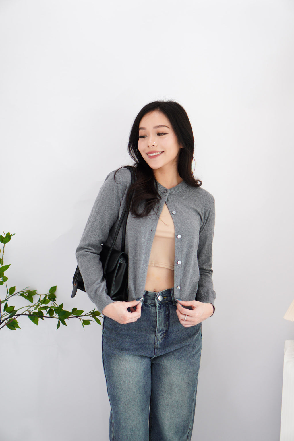 Brooke Basic Tank Crop Top in Khaki