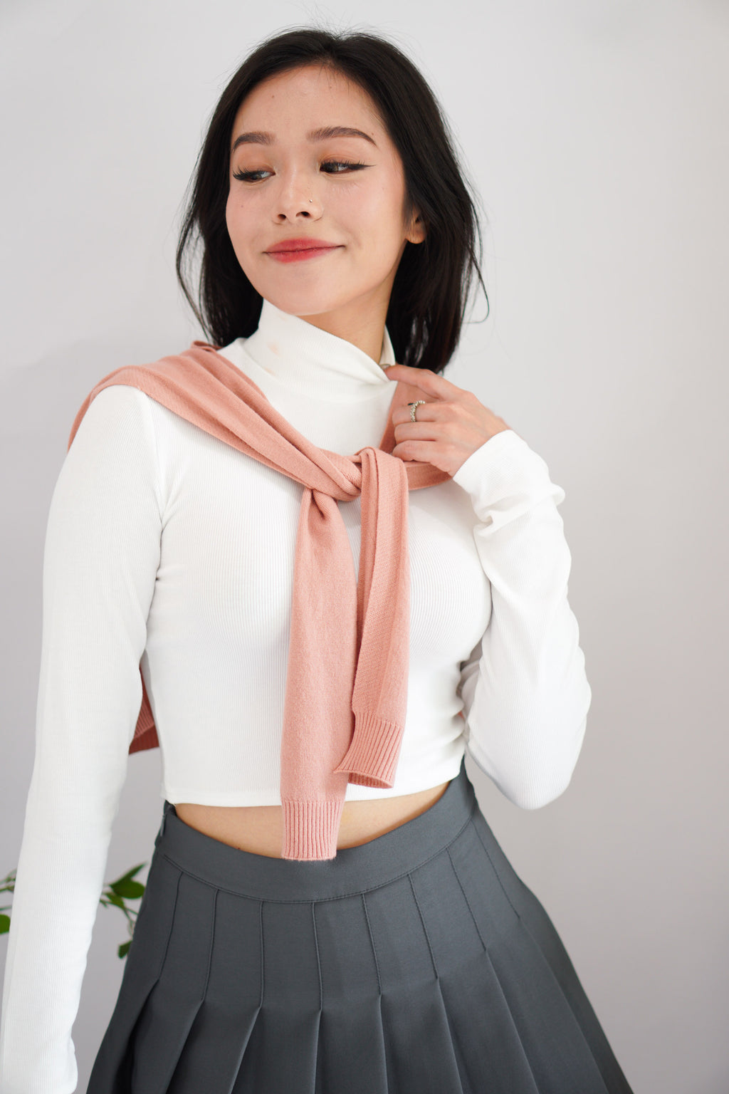Basic Knit Throwover in Pink