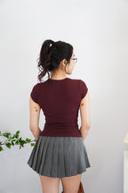 Maddy Pleated Mini Skirt in Grey