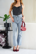 Francine High Waisted Bell Bottom Denim Jeans in Blue