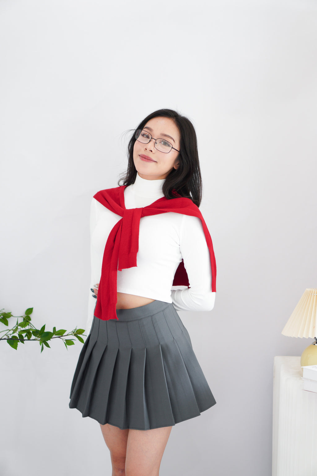 Basic Knit Throwover in Red