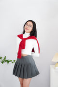 Basic Knit Throwover in Red