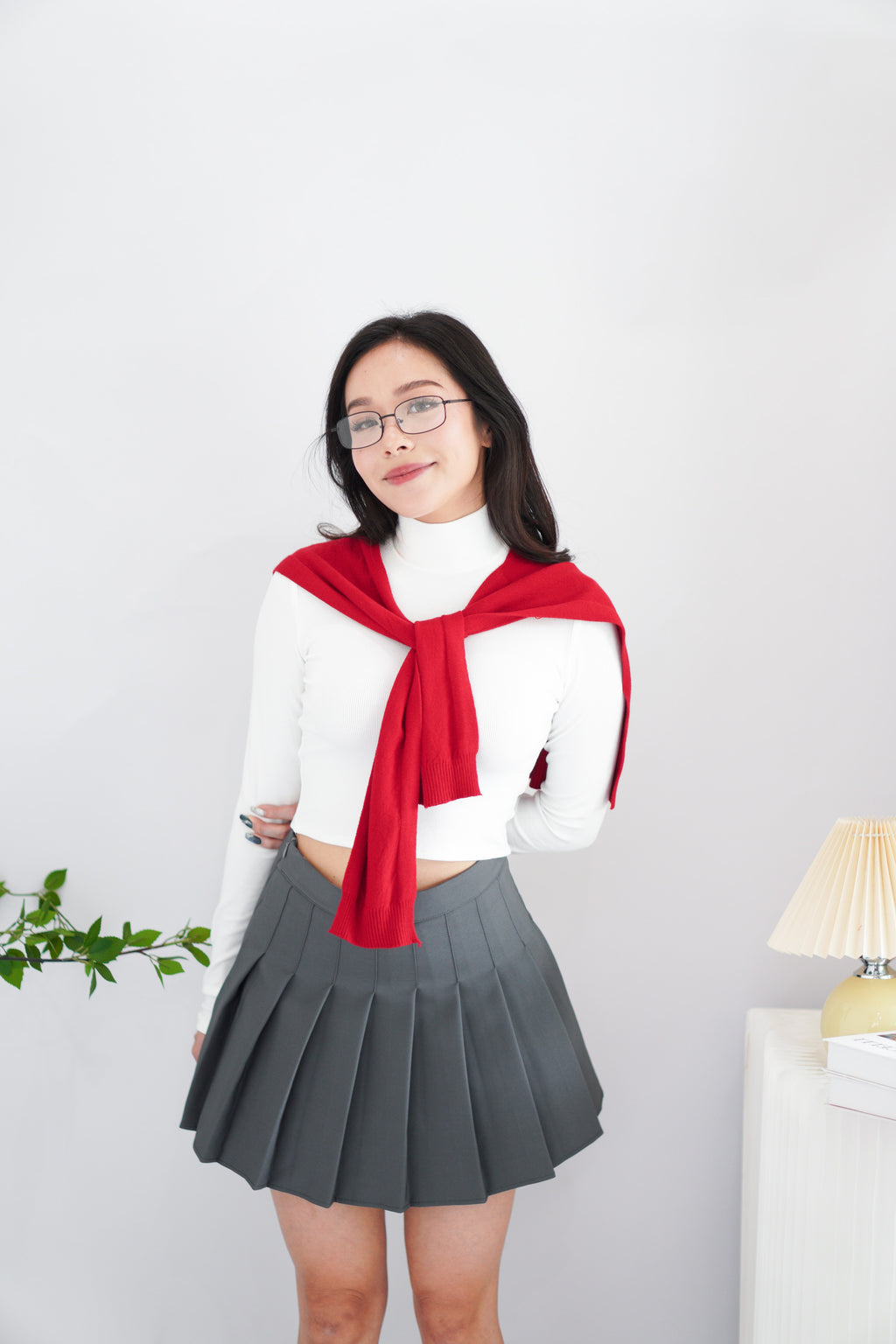 Basic Knit Throwover in Red