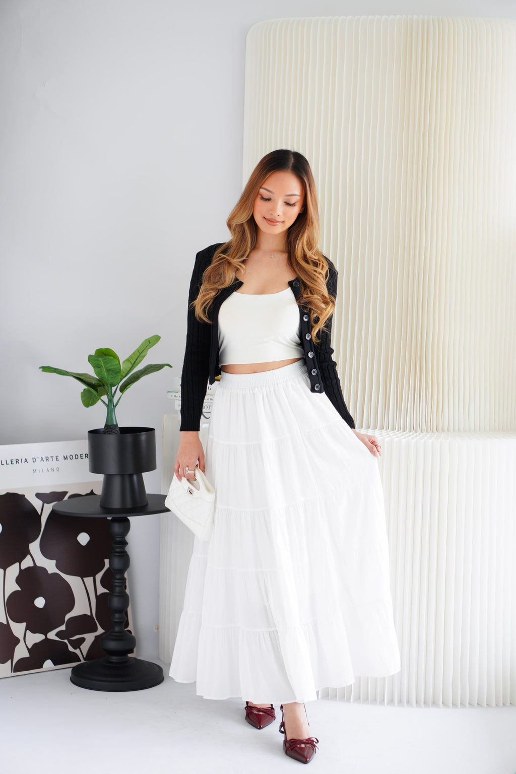 Dearisa Knit Cardigan Button Top in Black