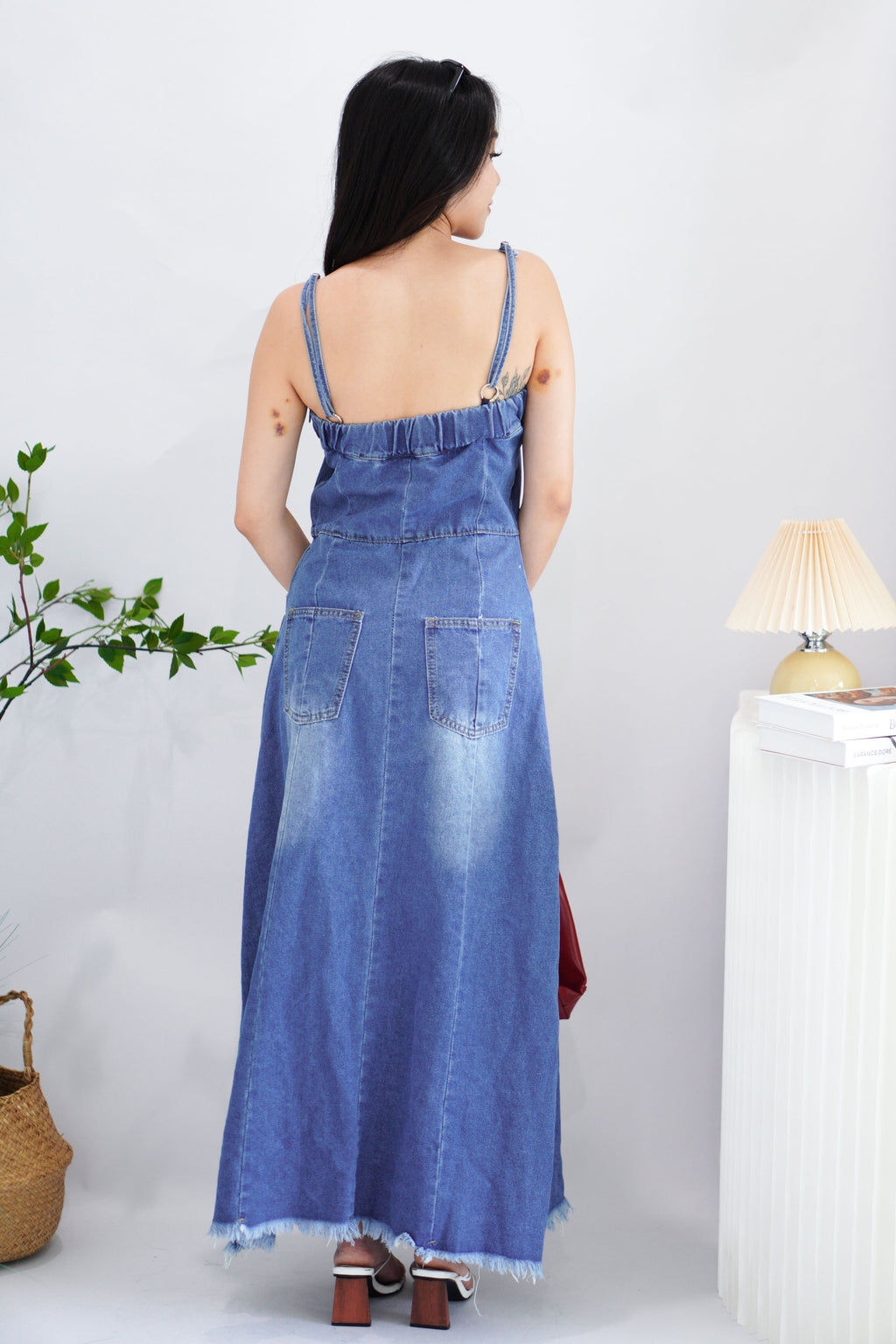 (BACKORDER) Frances Denim Maxi Dress in Blue