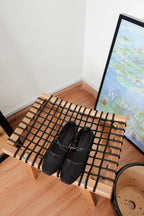 Bloom Mesh Ribbon Flats in Black