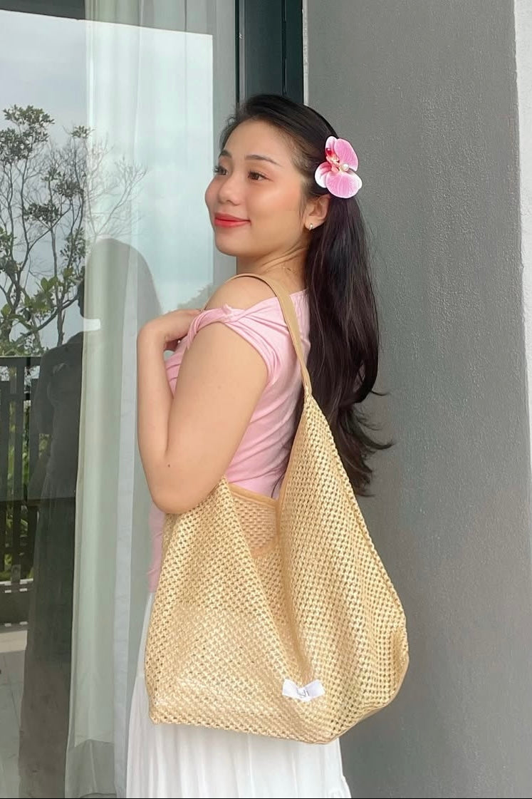 Bash Raffia Tote Bag - As Seen on @ceciliaooi_