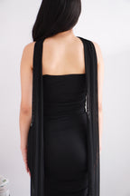 Roselune Corset 2 Piece Skirt Set with Sash in Black