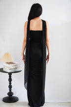 Roselune Corset 2 Piece Skirt Set with Sash in Black