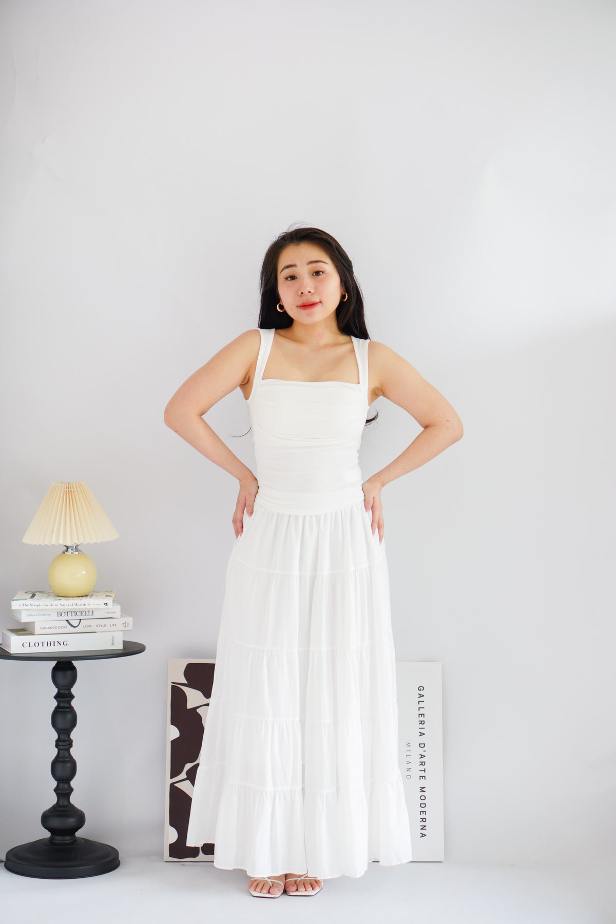 Ralyra Padded Ruched Bust Top in White