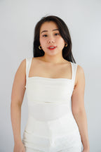 Ralyra Padded Ruched Bust Top in White