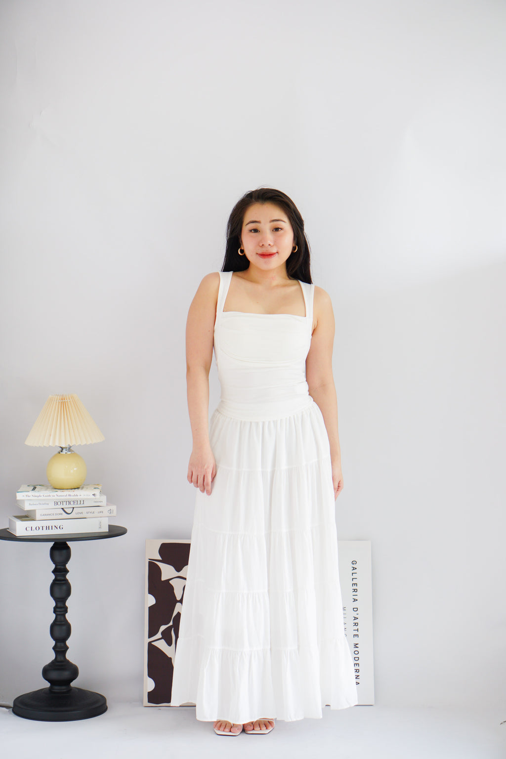 Ralyra Padded Ruched Bust Top in White