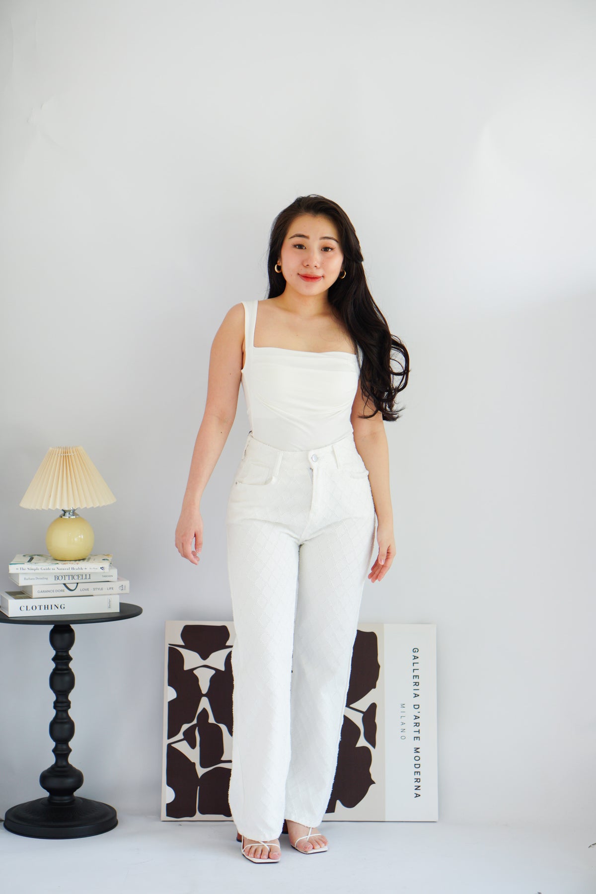 Ralyra Padded Ruched Bust Top in White