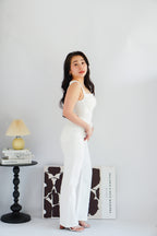Ralyra Padded Ruched Bust Top in White