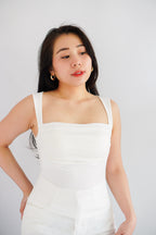 Ralyra Padded Ruched Bust Top in White
