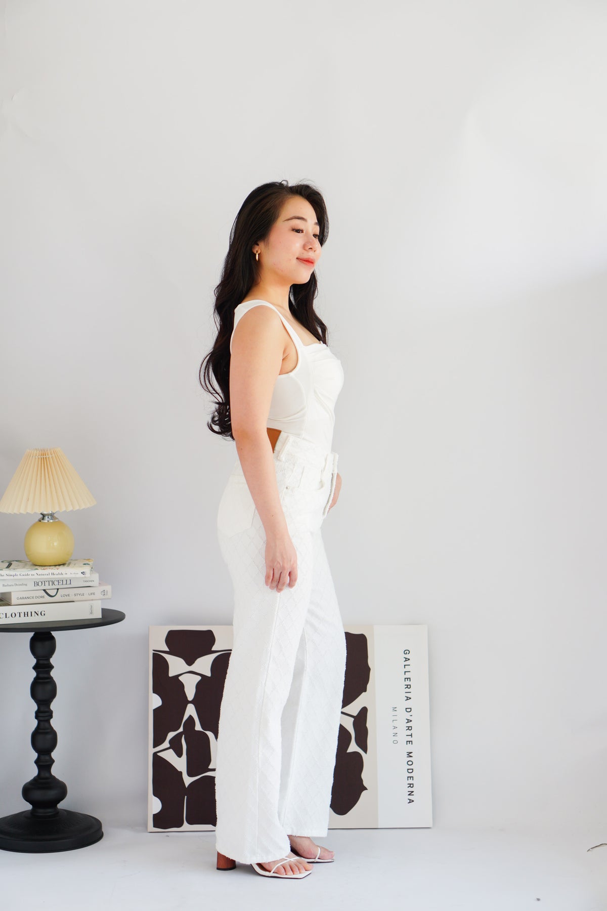 Ralyra Padded Ruched Bust Top in White