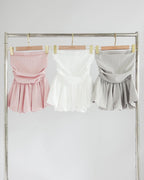 Frenchie Ruched Peplum Tube Top