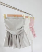 Frenchie Ruched Peplum Tube Top