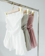 Frenchie Ruched Peplum Tube Top