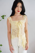 Miceanna Ruffles Lace Top in Yellow