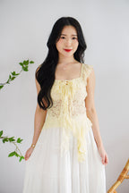 Miceanna Ruffles Lace Top in Yellow