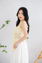 Miceanna Ruffles Lace Top in Yellow