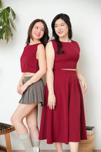 Audrey Boat Neck Top by Bash in Red