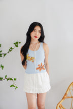 (BACKORDER) Lorasa Floral Tank Top in Blue