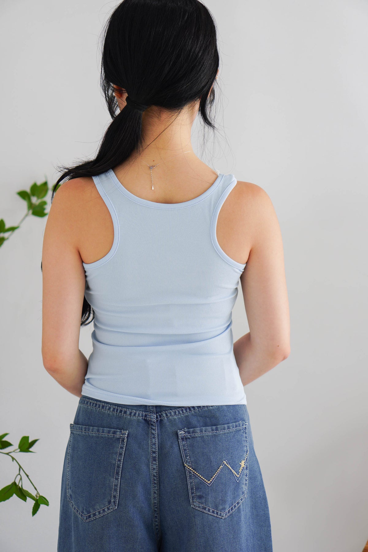 (BACKORDER) Lorasa Floral Tank Top in Blue