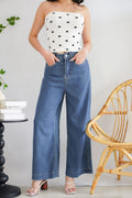 Aston Wide Legged Jeans in Dark Blue