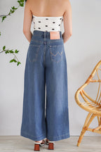 Aston Wide Legged Jeans in Dark Blue