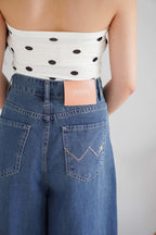 Aston Wide Legged Jeans in Dark Blue