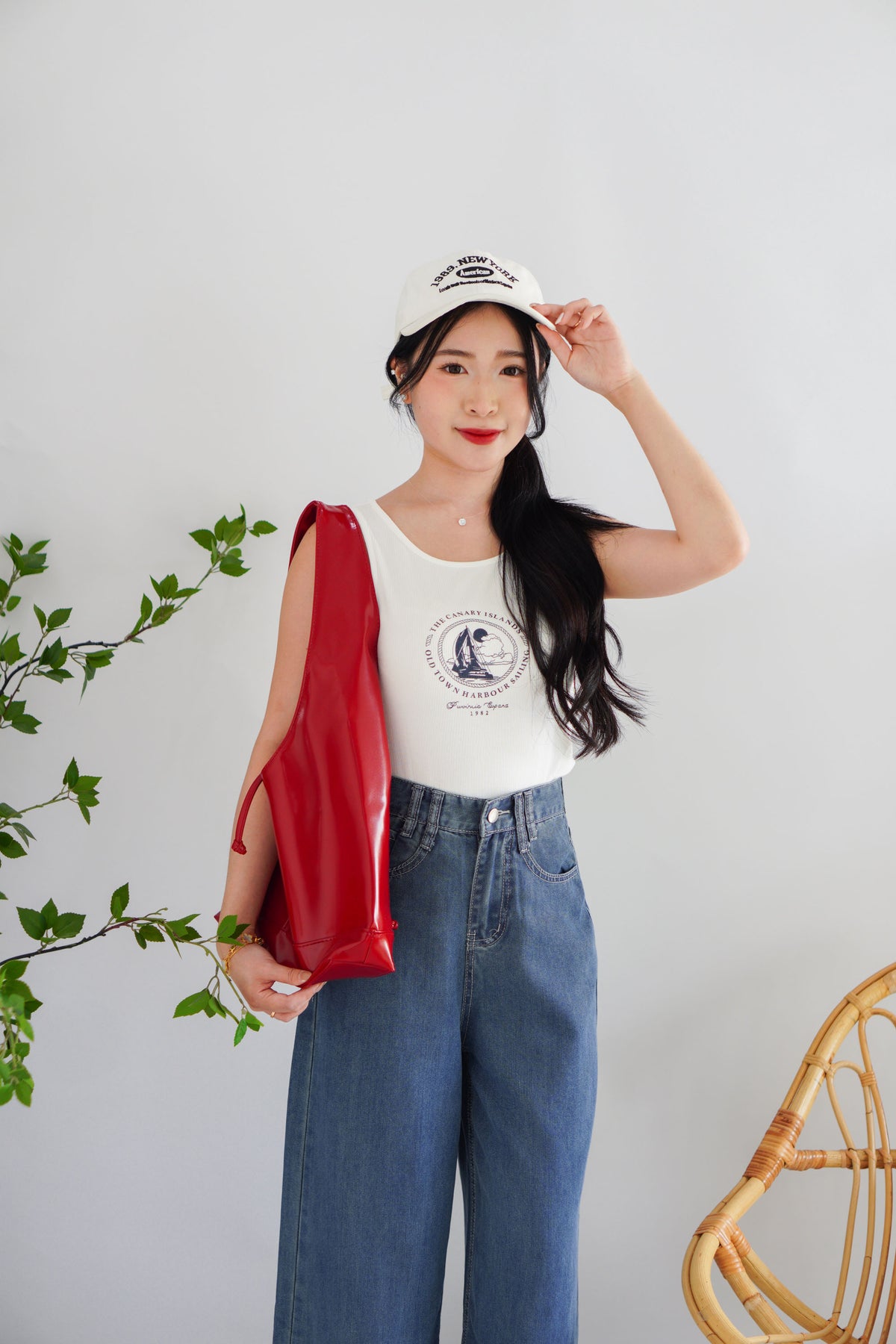 Canary Islands Tank Top in White