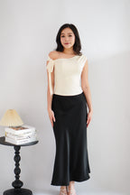 Sriya Toga Ribbon Self Tied Top in Beige