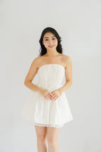 Veyra Mini Tube A-line Dress with Lace in White