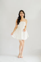 Veyra Mini Tube A-line Dress with Lace in White