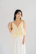 Marisol Eyelet Lace Babydoll Top in Light Yellow
