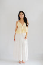 Marisol Eyelet Lace Babydoll Top in Light Yellow
