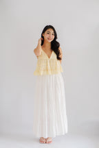 Marisol Eyelet Lace Babydoll Top in Light Yellow