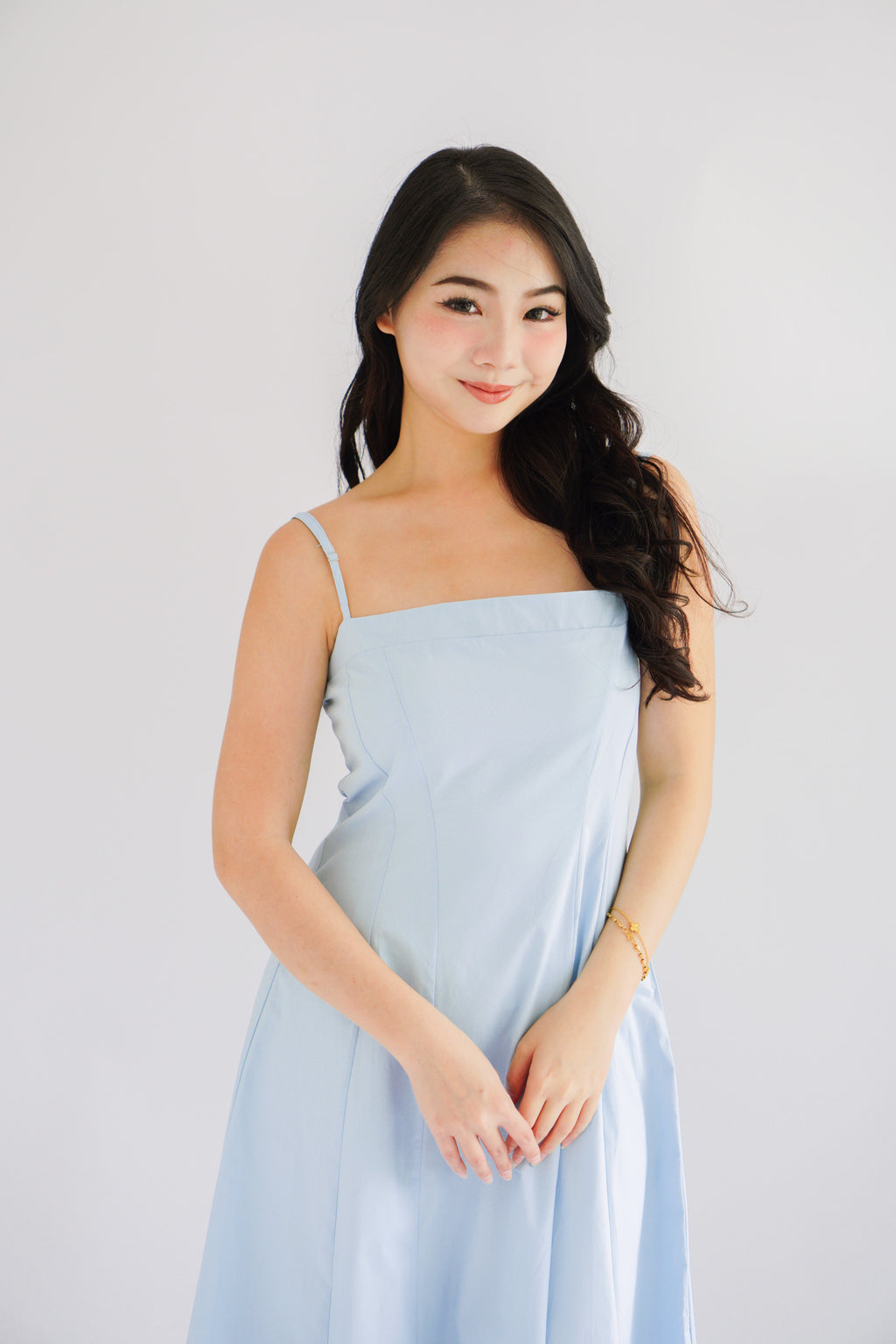 Kai Maxi A-Line Dress in Light Blue