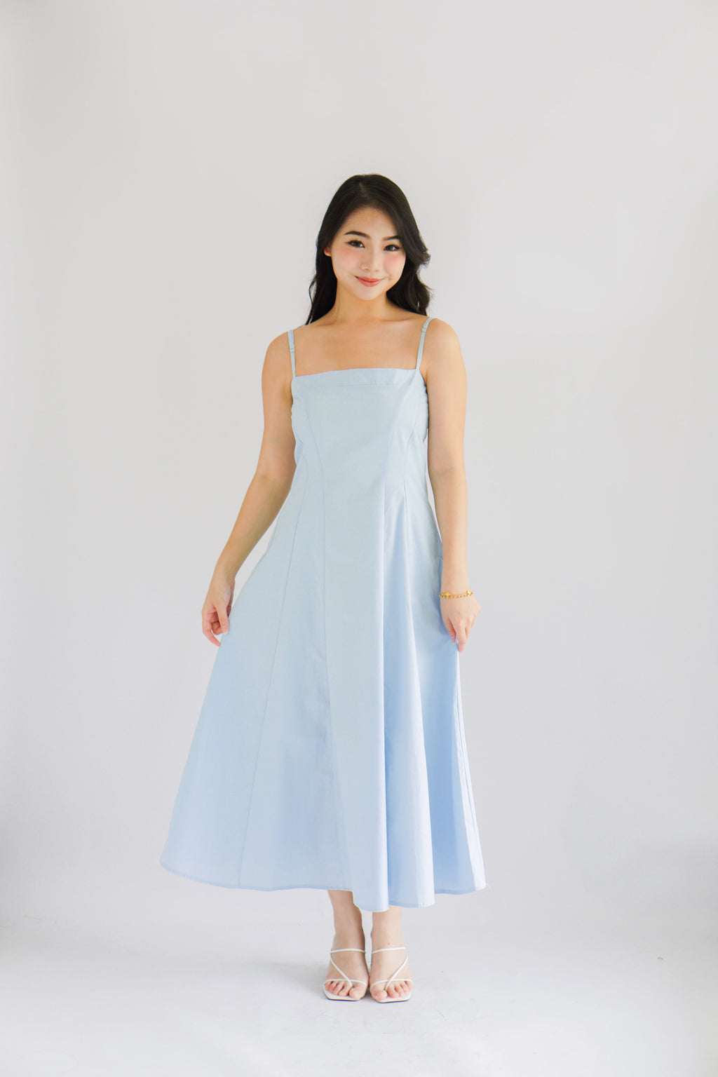 Kai Maxi A-Line Dress in Light Blue