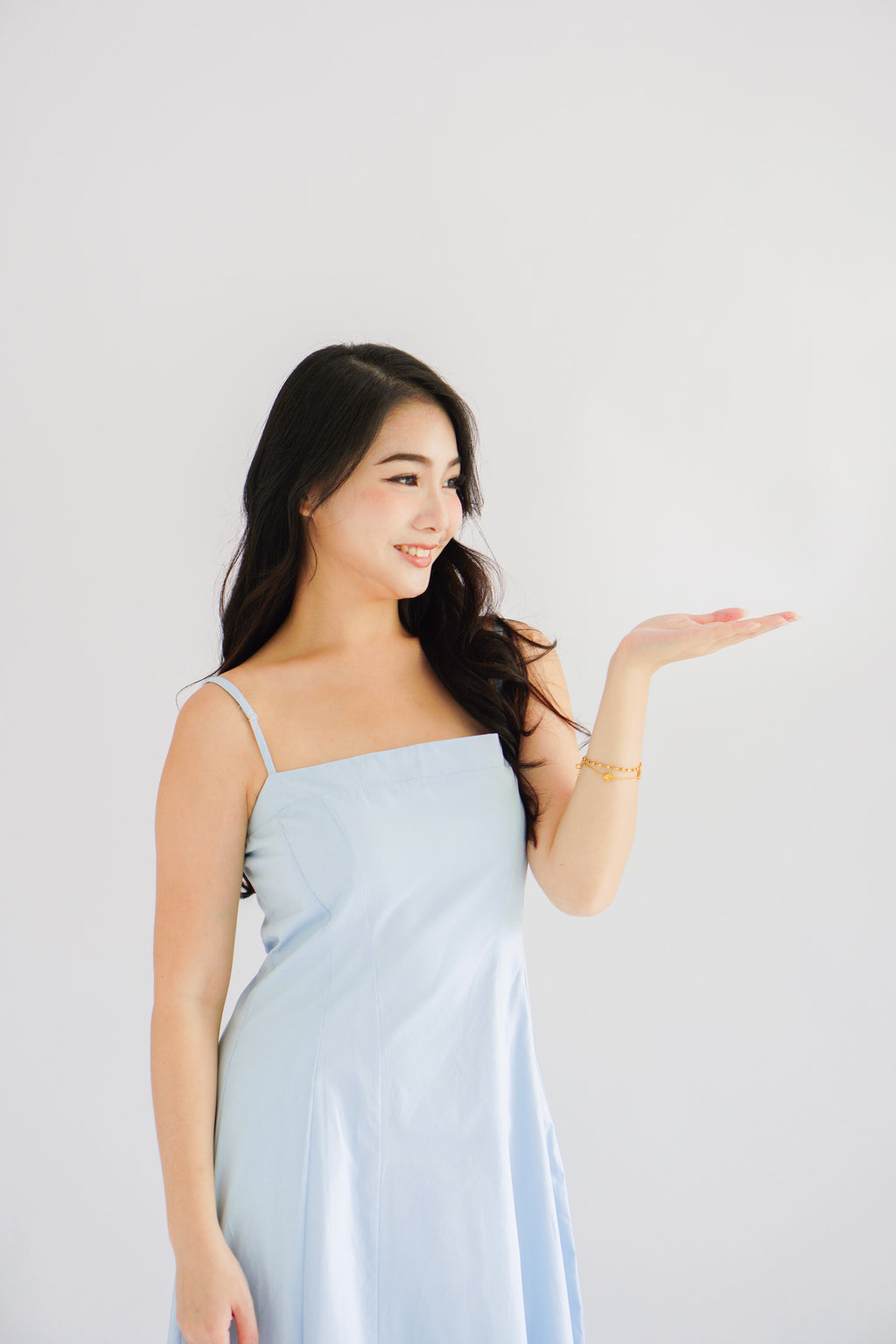 Kai Maxi A-Line Dress in Light Blue