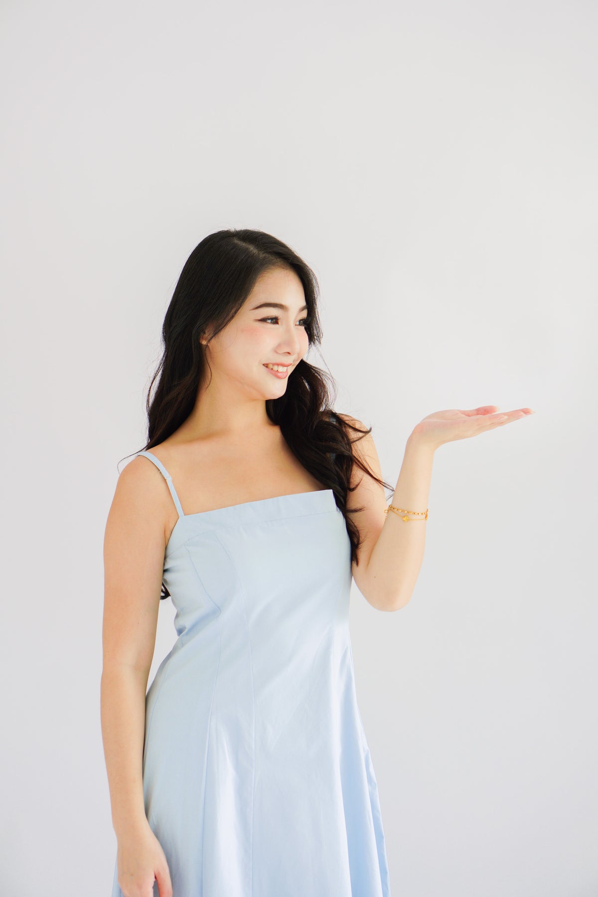 Kai Maxi A-Line Dress in Light Blue