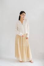Sera V Neck Boho Blouse Top in White